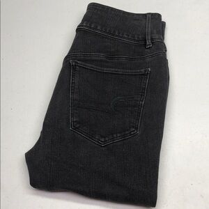 AMERICAN EAGLE BLACKWASH SUPER HI-RISE JEGGING JEANS 6/28x ⭐️